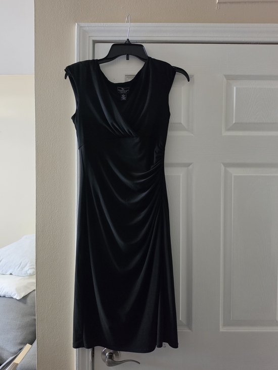 American Living Dresses & Skirts - American Living Black Sleeveless Wrap Style Midi Dress Size 2